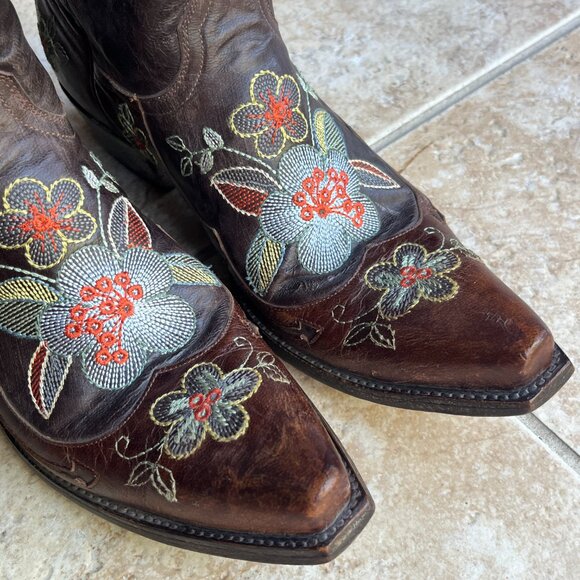 Old Gringo Bonnie Floral Pattern Brown Leather Boots! Size 9B - Picture 15 of 15